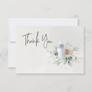 Remerciements Sip and See Café Baby shower Carte de remerciement