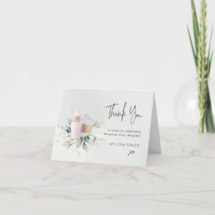 Remerciements Sip n Voir nouveau bébé plié Carte de remerciement