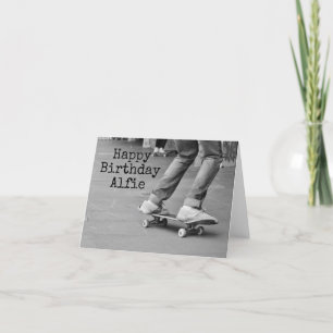 Remerciements skateboard, skate photo nom ado carte de remerciem