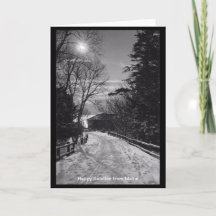 Solstice d'hiver dans le Maine carte de voeux