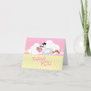 Remerciements Stores avec une mignonne petite fille Carte de rem