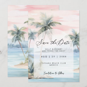 Remerciements Sunset beach palms enregistrer la carte de date