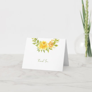 Remerciements Superbe carte de remerciement florale jaune