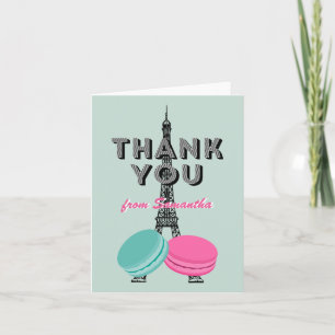 Remerciements Sweet sixteen Paris Thème Anniversaire Carte de re