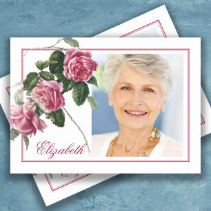 Remerciements Sympathy Tea Rose Photo Funeral Carte de remerciem