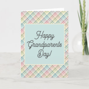 Remerciements Tartan plaid carte de jour colorée grand-parents