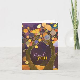 Remerciements Terre Amour Arbres Violet Mariage Carte de remerci