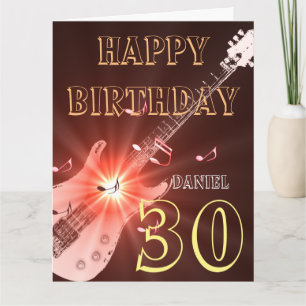 Remerciements Thème de guitare personnalisée 30e carte d'anniver