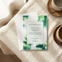 Tropical Greenery Mariage botanique Carte de remer