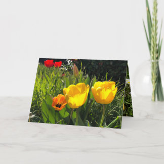 Remerciements Tulières de carte de fleurs de printemps jaune pâq