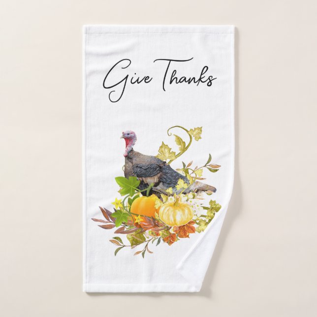 Remerciements Turquie Citrouille de vacances servi (Serviette à main)