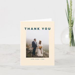 Remerciements Turquoise + Beige Wes Anderson Carte de remercieme