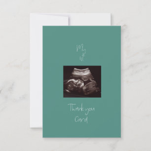 Remerciements Turquoise Mon 1er cadeau bébé Carte de remerciemen