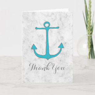 Remerciements Turquoise Rustic Mariage Ancre Carte de remercieme