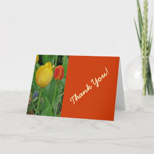 Remerciements "Un Jaune, une Tulipe Rouge" Carte de remerciement