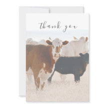 Vaches rustiques dans le champ Carte de remercieme