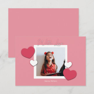 Remerciements Valentines de classe Carte photo de cadre cardiaqu