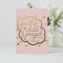 verset biblique de 1 Samuel 1:27 Carte de remercie