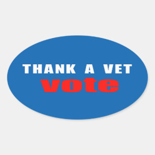 Remerciements Vet Vote Oval Stickers
