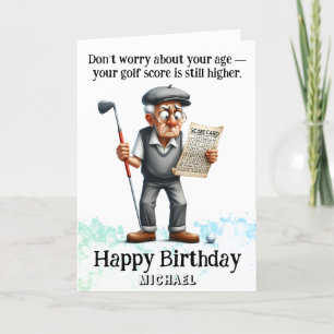 Remerciements *~* Vieux - Carte d'anniversaire de golf AP94