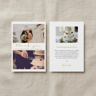 Remerciements Votre photo mariage heureuse, carte de remerciemen