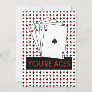 Remerciements VOUS ÊTES ACES Las Vegas Style Carte de remercieme