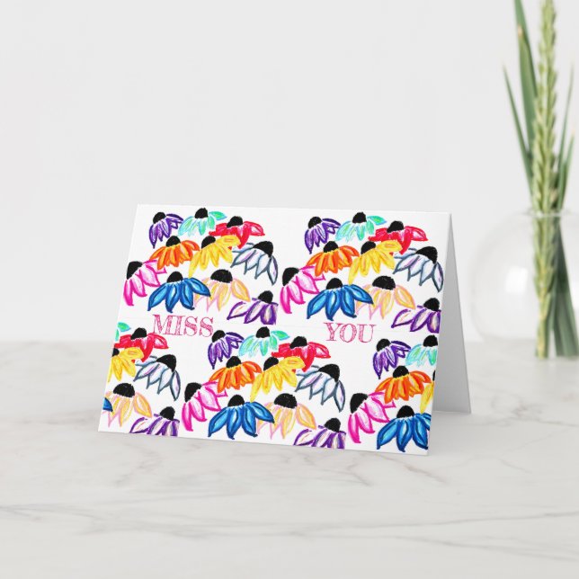 Remerciements VOUS MANQUE sur la carte de note Echinacea<Blank I (Devant)