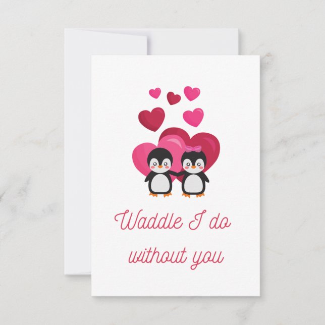 Remerciements Waddle Je ne fais pas sans vous Carte d'amour de p (Devant)