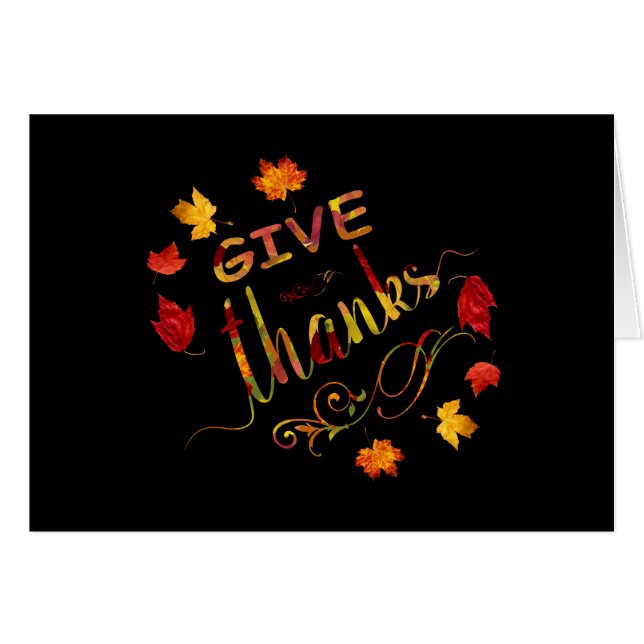 Remercier Automne Russe Thanksgiving Monogramme (Devant horizontal)