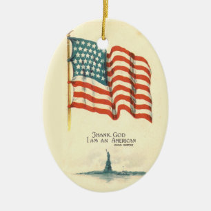 Remerciez Dieu Im un ornement de drapeau américain