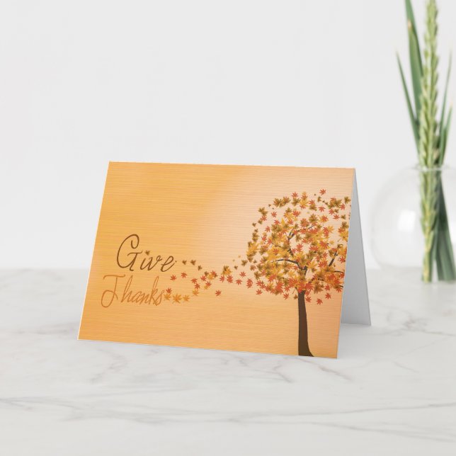 Remerciez la carte de voeux de l'arbre d'automne (Devant)