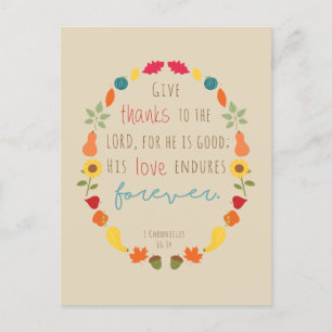 Remerciez le Seigneur, Chute Bible Verse Carte pos