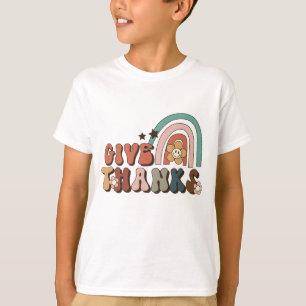 Remerciez Retro Rainbow Thanksgiving T-Shirt