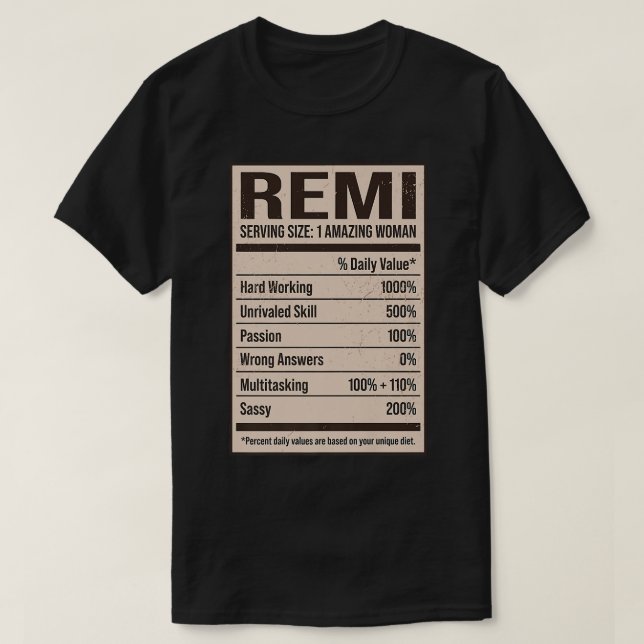 Remi Nutrition Fakten Name Nickname Alias Titel Fr T-Shirt (Design vorne)