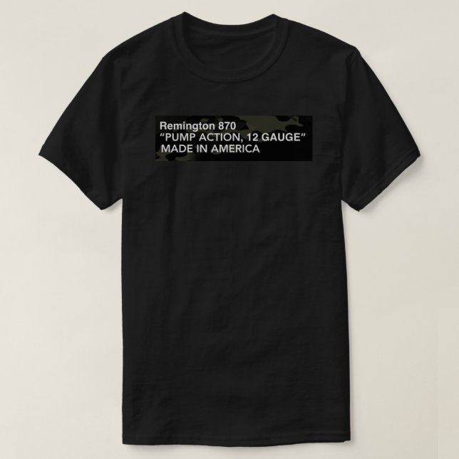 Remington 870 Shotgun Label Sticker.png T-Shirt (Design vorne)