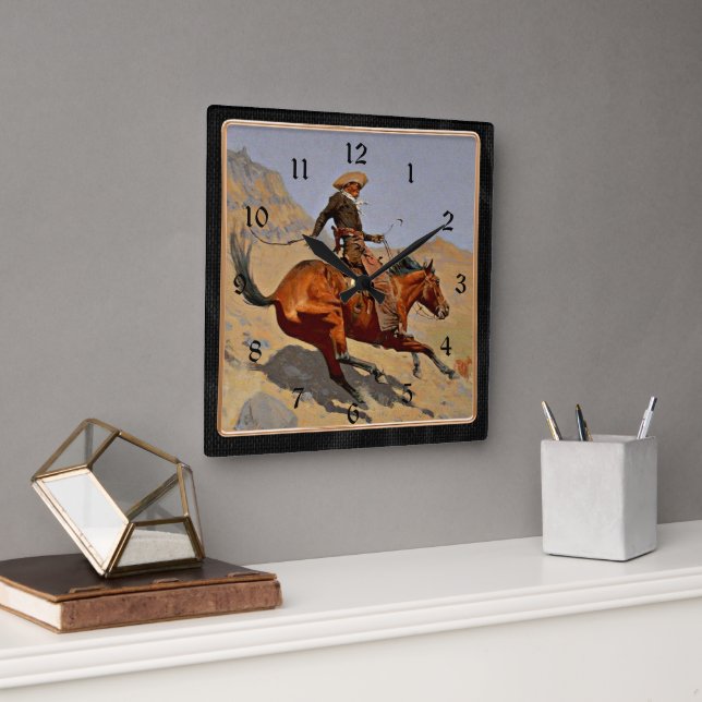 Remington: Der Cowboy, Quadratische Wanduhr (Büro)