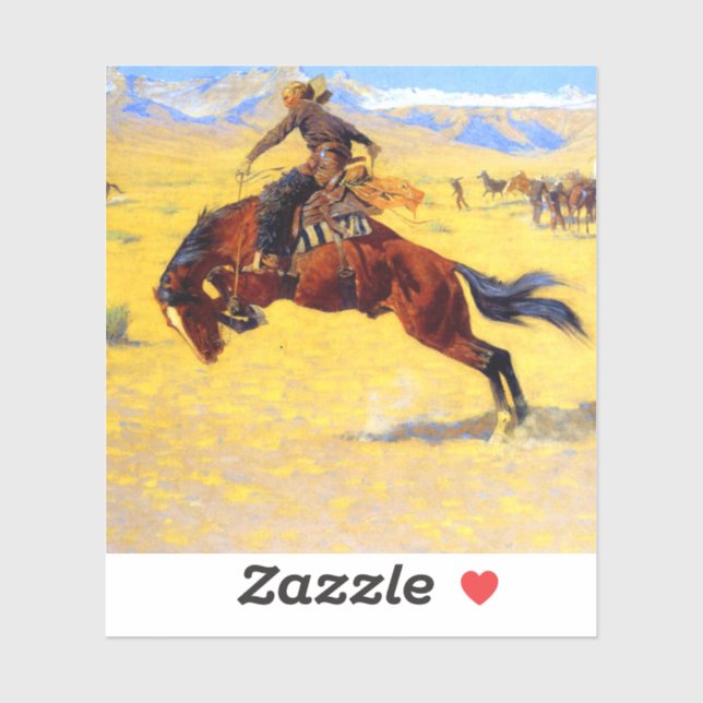 Remington Old West Horse und Cowboy Aufkleber (Blatt)