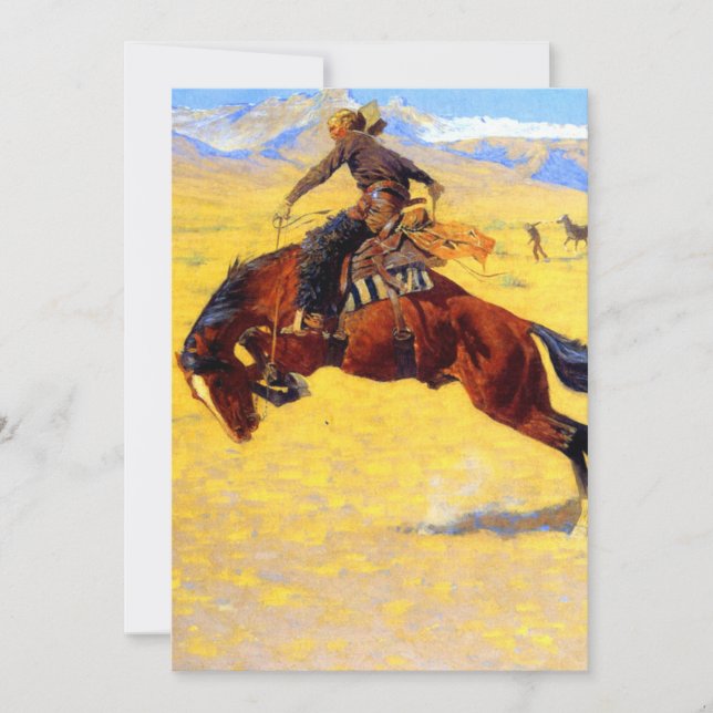 Remington Old West Horse und Cowboy Einladung (Vorderseite)