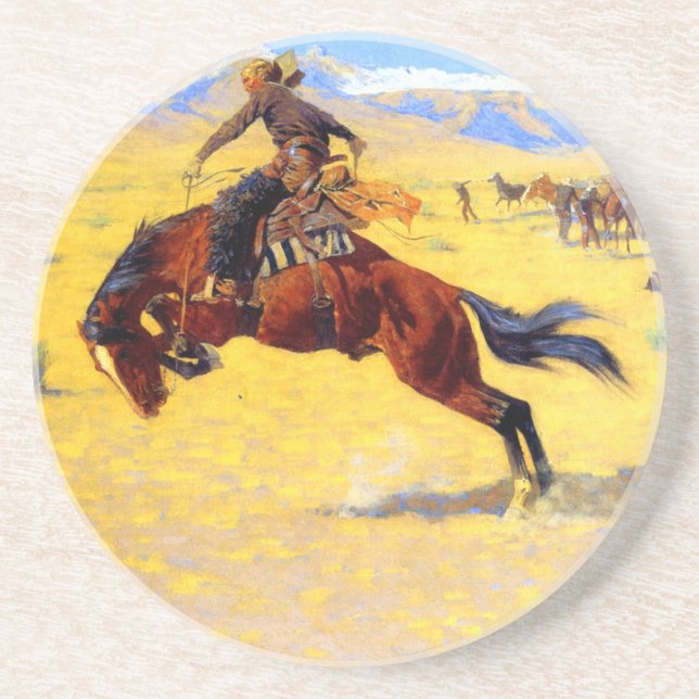 Remington Old West Horse und Cowboy Getränkeuntersetzer (Vorne)