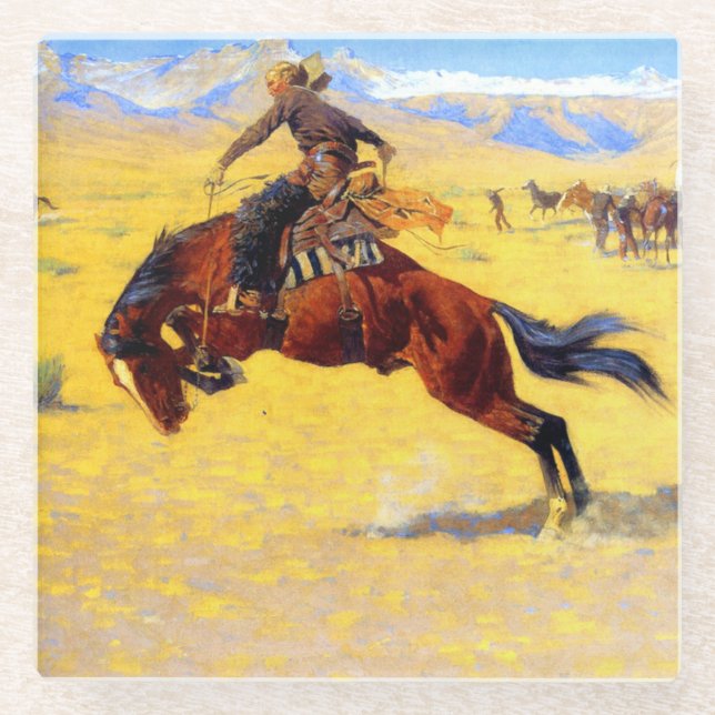 Remington Old West Horse und Cowboy Glasuntersetzer (Vorderseite)