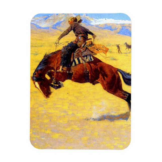 Remington Old West Horse und Cowboy Magnet (Vertikal)