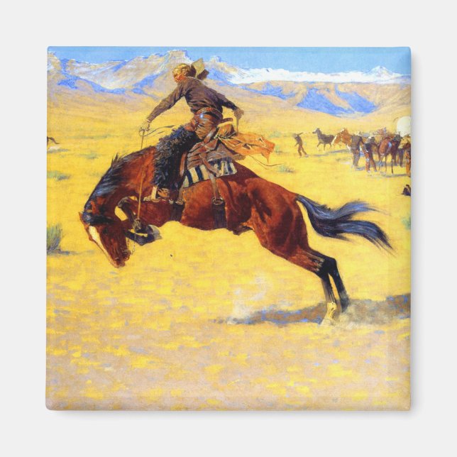 Remington Old West Horse und Cowboy Magnet (Vorne)