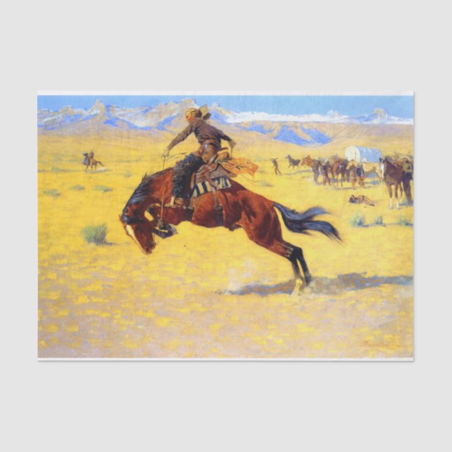 Remington Old West Horse und Cowboy Seidenpapier (Vorderseite)