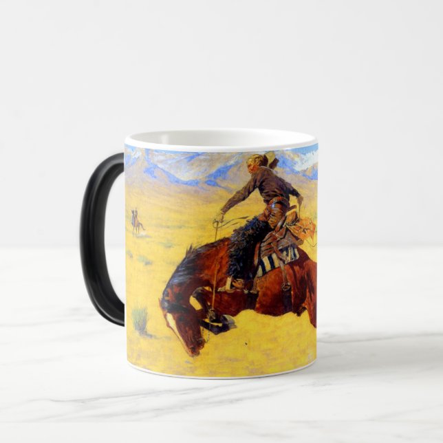 Remington Old West Horse und Cowboy Verwandlungstasse (Vorderseite Links)
