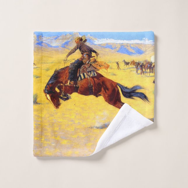 Remington Old West Horse und Cowboy Waschlappen (Waschlappen)
