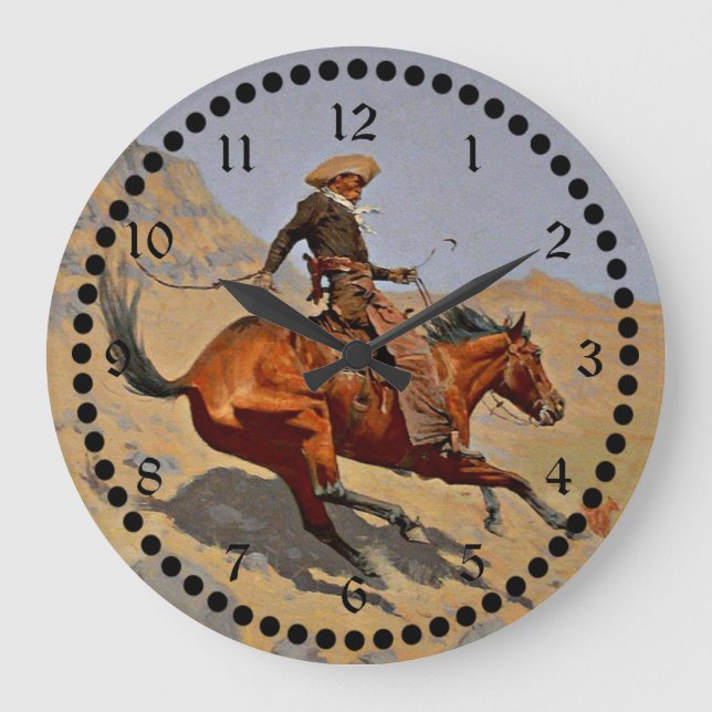 Remington: The Cowboy, American Cowboy Große Wanduhr (Vorderseite)