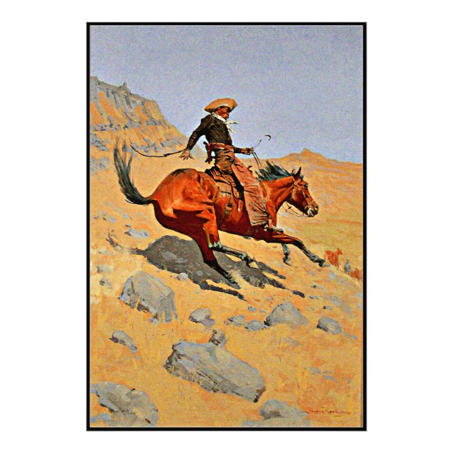 Remington - The Cowboy, berühmtes Bild Fotodruck (Vorne)