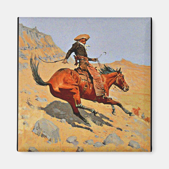 Remington - The Cowboy, berühmtes Bild Magnet (Vorne)