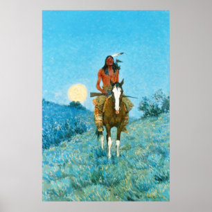 Remingtons amerikanischer Ureinwohner zu Pferd Poster