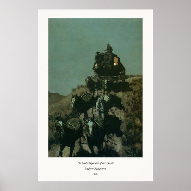 Remington's Old Stagecoach of the Plains (1901) Poster (Vorne)